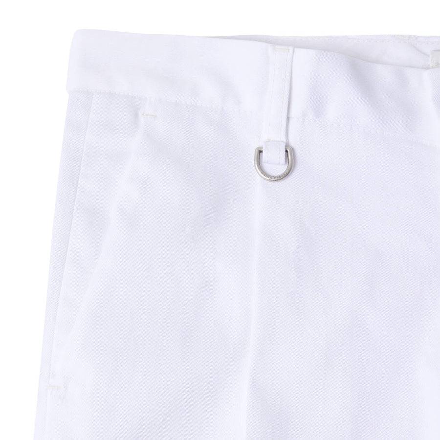Paolo Pecora Chino Sartoriale in Gabardina di Cotone - Bianco Offerta Pasqua