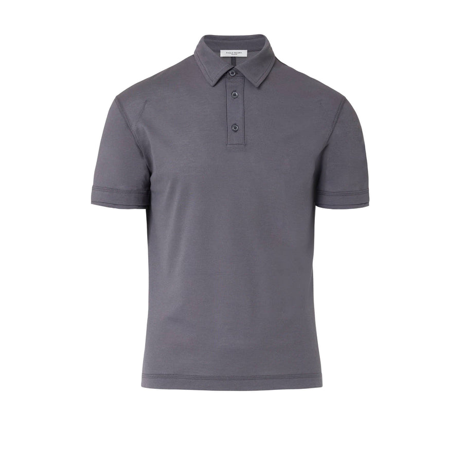 Paolo Pecora Polo in Piquet Extrafine - Grigio Antracite Italy