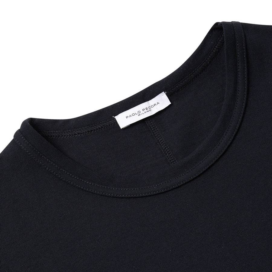 Paolo Pecora T-Shirt in Piquet Extrafine - Nera Nuovo