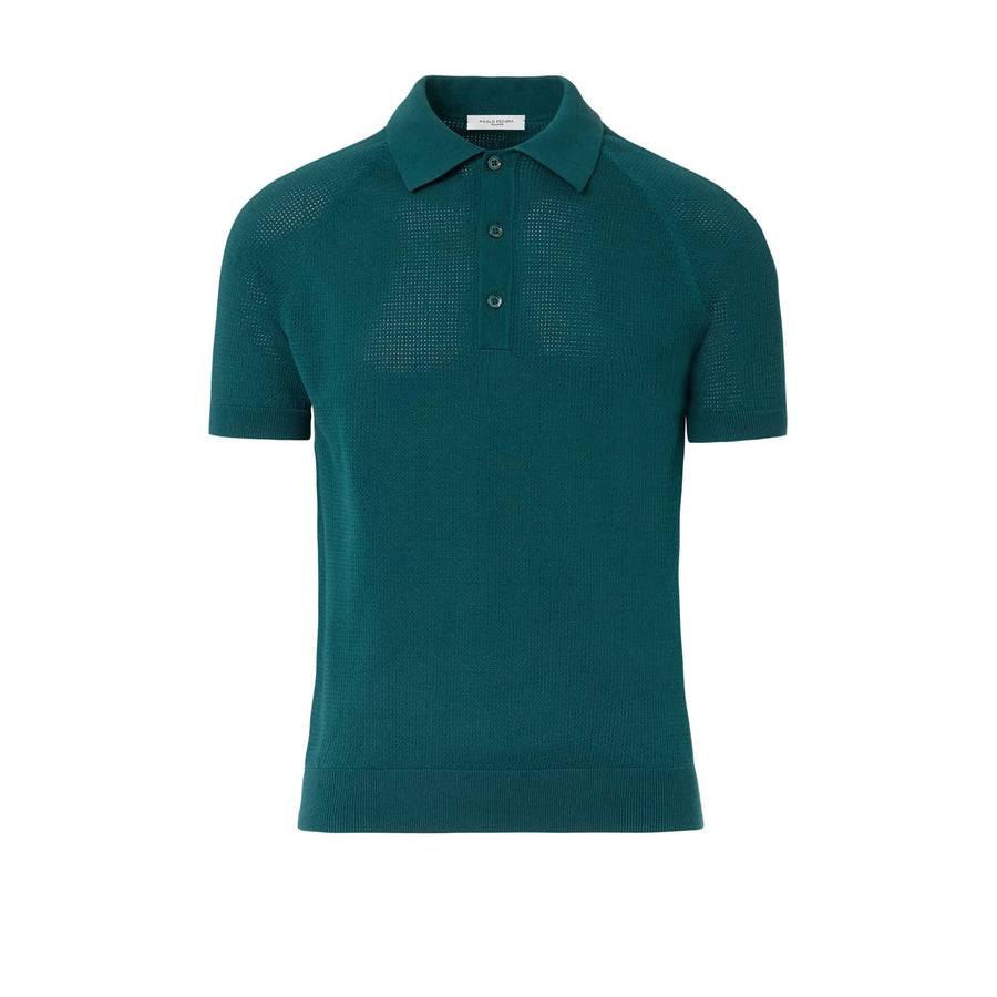 Paolo Pecora Maglia in Cotone Crepe Extrafine - Verde Malachite Vendita