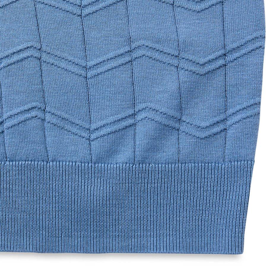 Paolo Pecora Maglia Chevron Seta Cotone- Azzurro Promozione