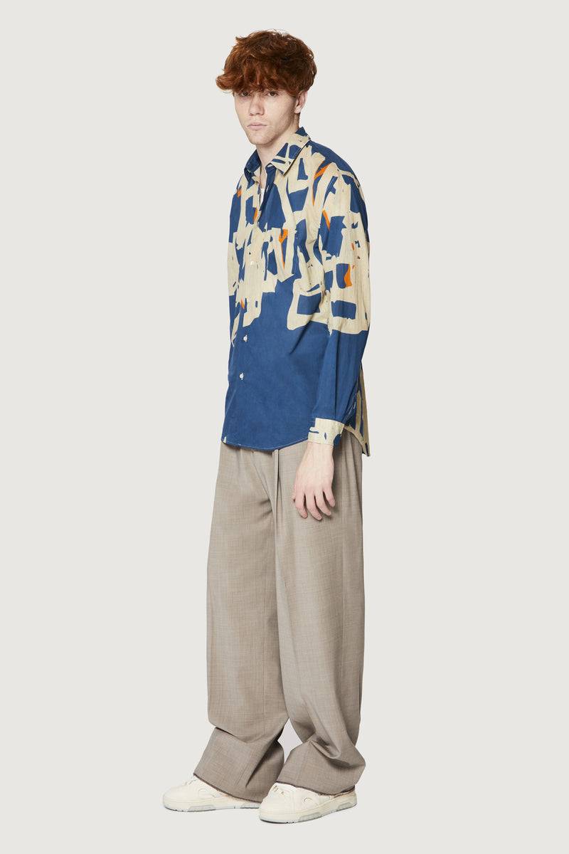 Paura BRUCE OVERSIZED SHIRT MODULO BLUE Negozi Online