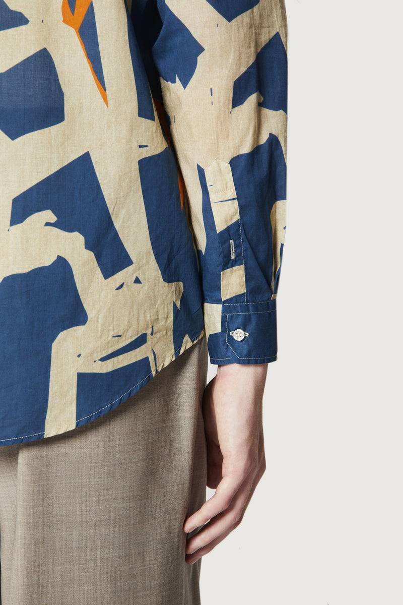 Paura BRUCE OVERSIZED SHIRT MODULO BLUE Negozi Online