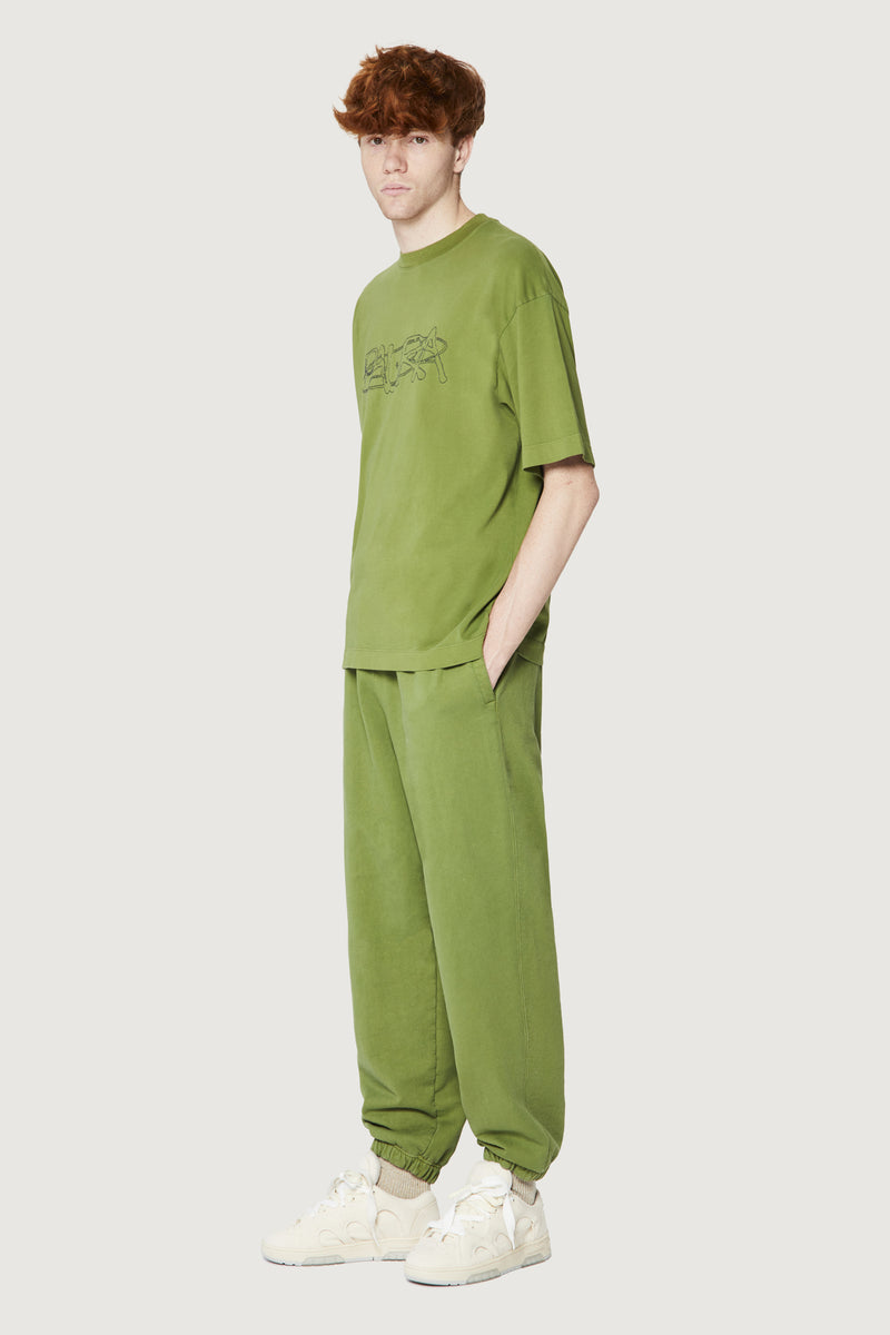 Paura COSTA OVERSIZED T-SHIRT COSMIC LOGO GREEN Presa
