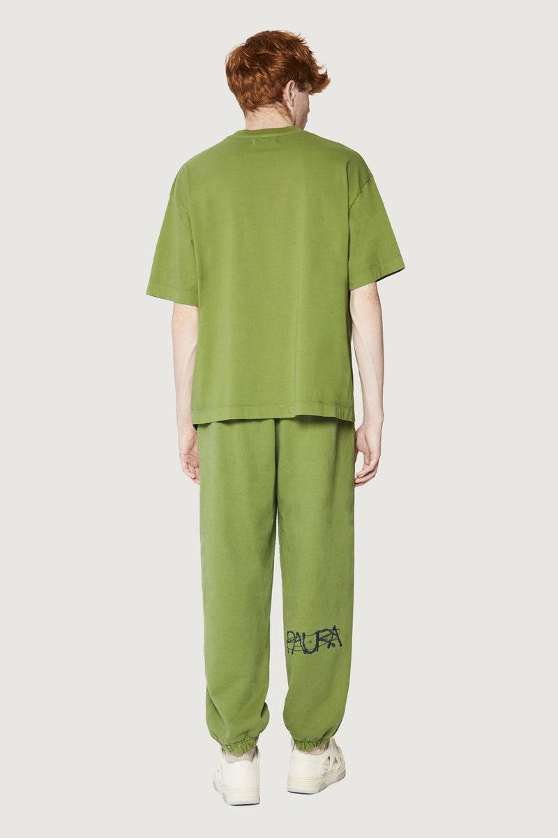 Paura COSTA OVERSIZED T-SHIRT COSMIC LOGO GREEN Presa