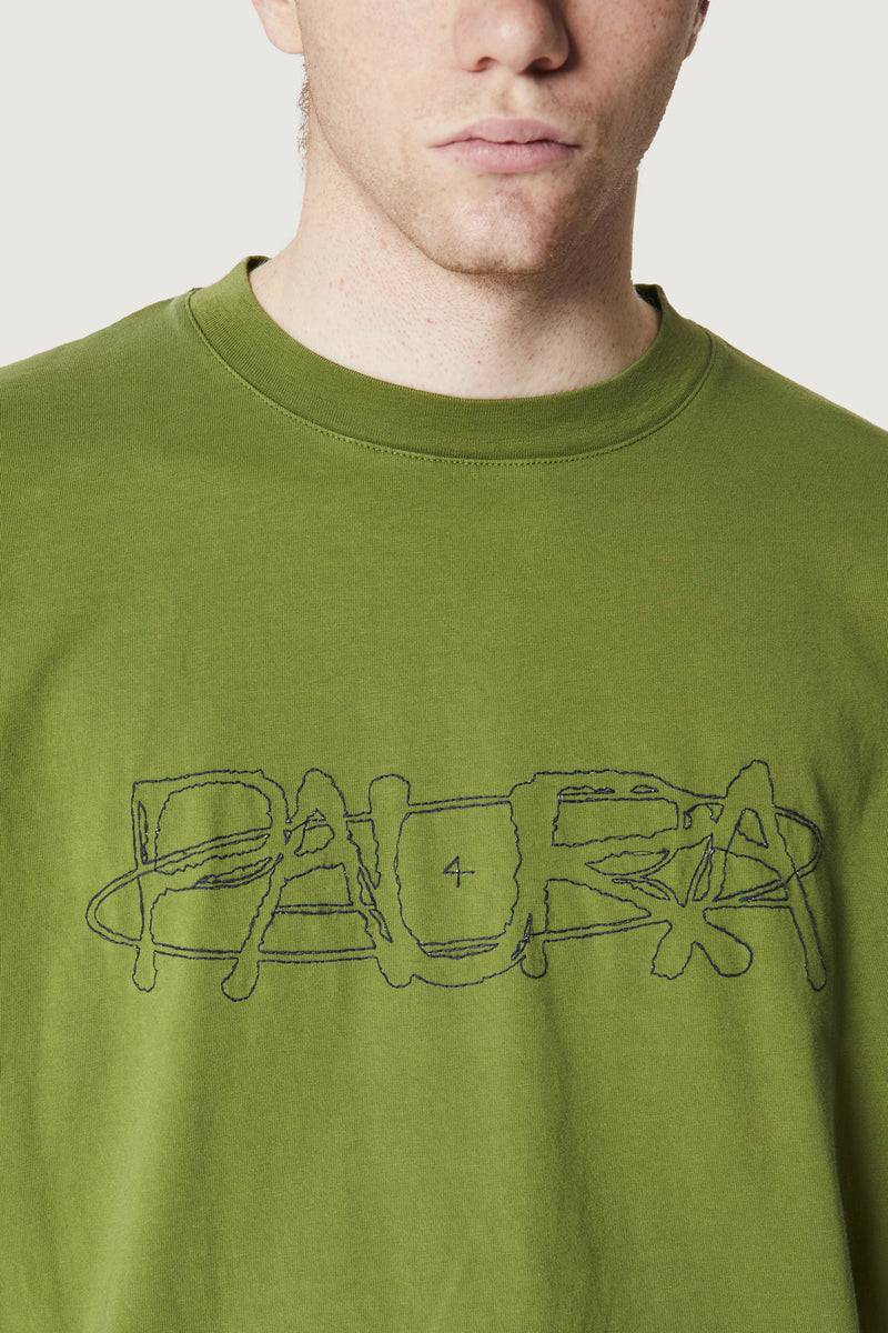 Paura COSTA OVERSIZED T-SHIRT COSMIC LOGO GREEN Presa