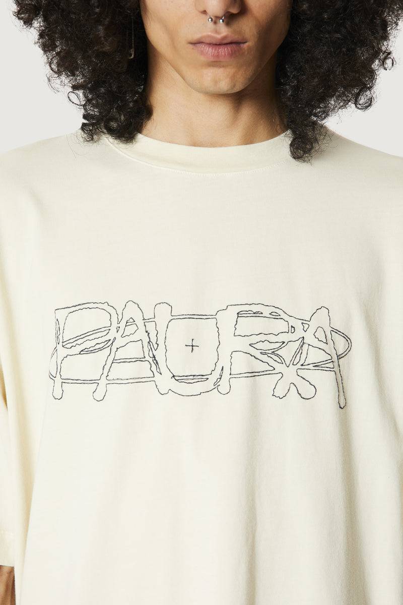 Paura COSTA OVERSIZED T-SHIRT COSMIC LOGO OFF-WHITE Sconto