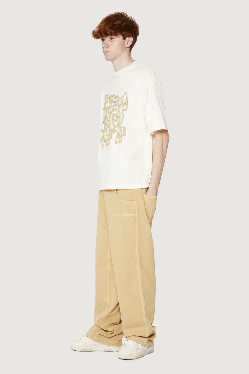 Paura COSTA OVERSIZED T-SHIRT MODULO OFF-WHITE Offerta