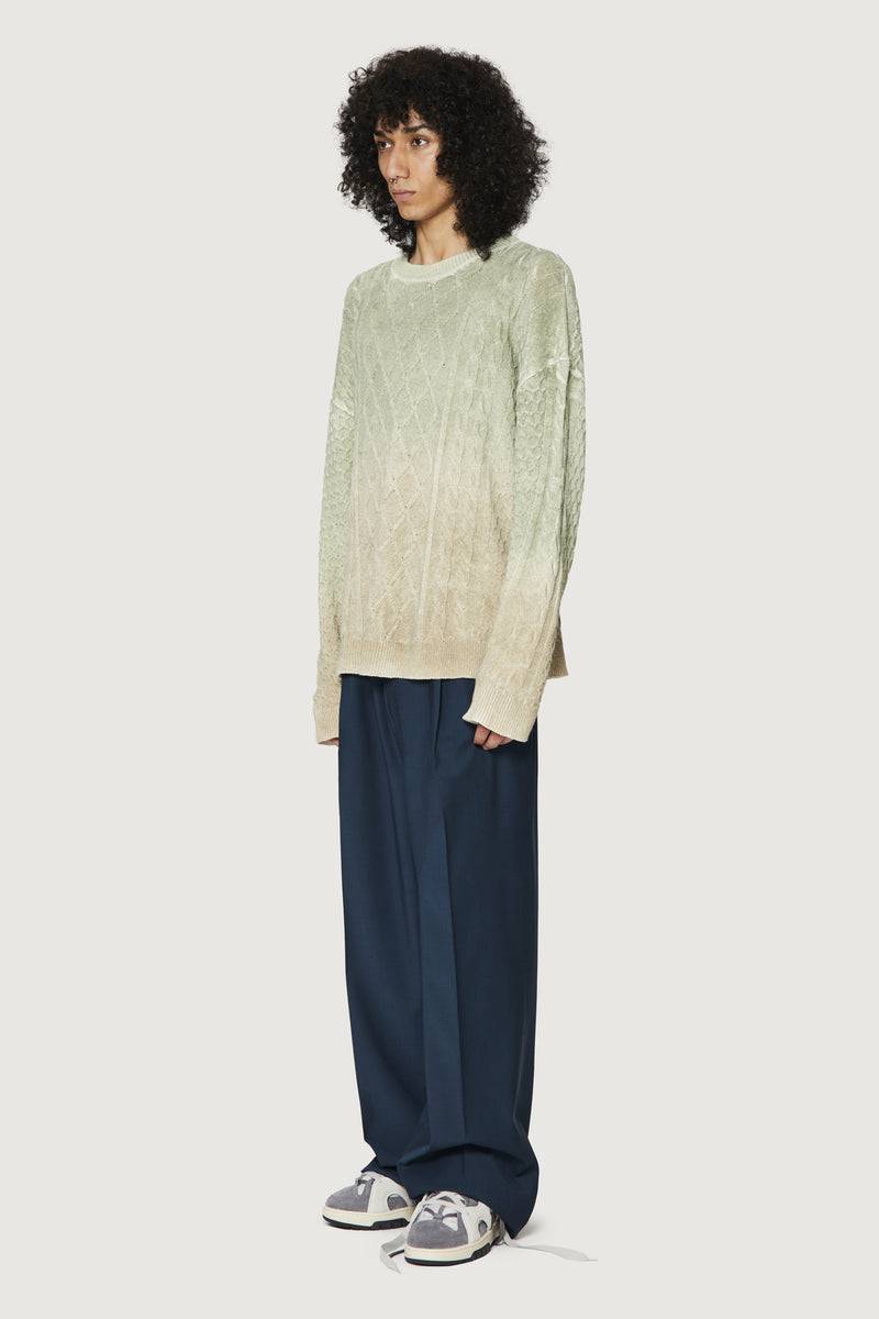 Paura DEREK SWEATER GREEN/BEIGE Vendita Calda