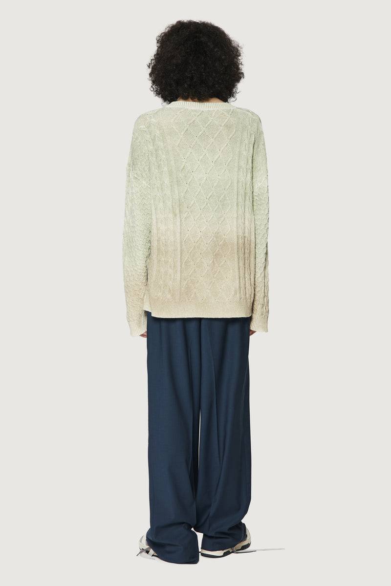 Paura DEREK SWEATER GREEN/BEIGE Vendita Calda