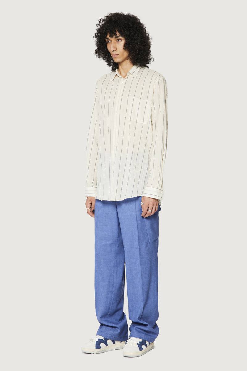 Paura ERZIN OVERSIZED SHIRT OFF-WHITE WITH STRIPES Italia