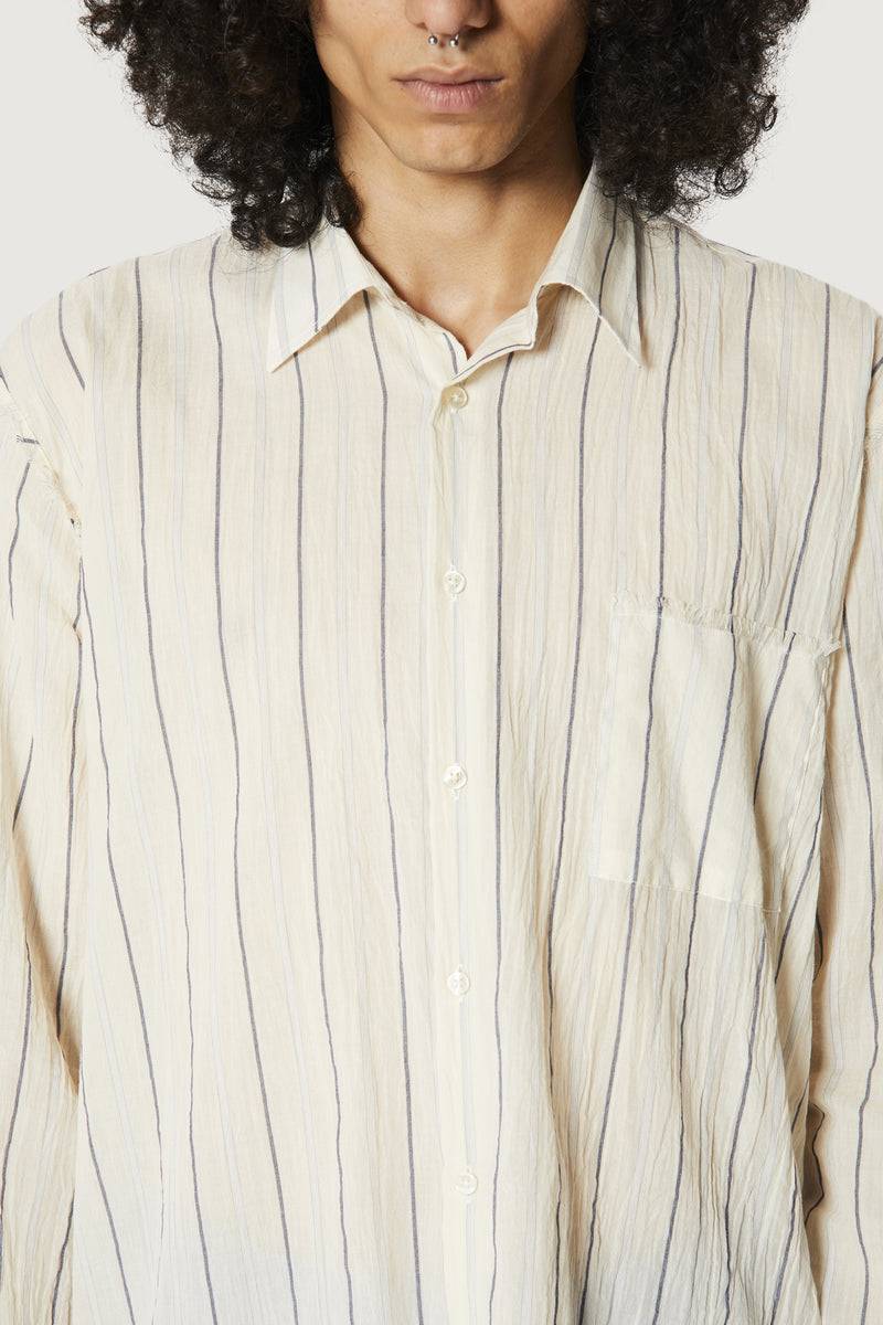Paura ERZIN OVERSIZED SHIRT OFF-WHITE WITH STRIPES Italia