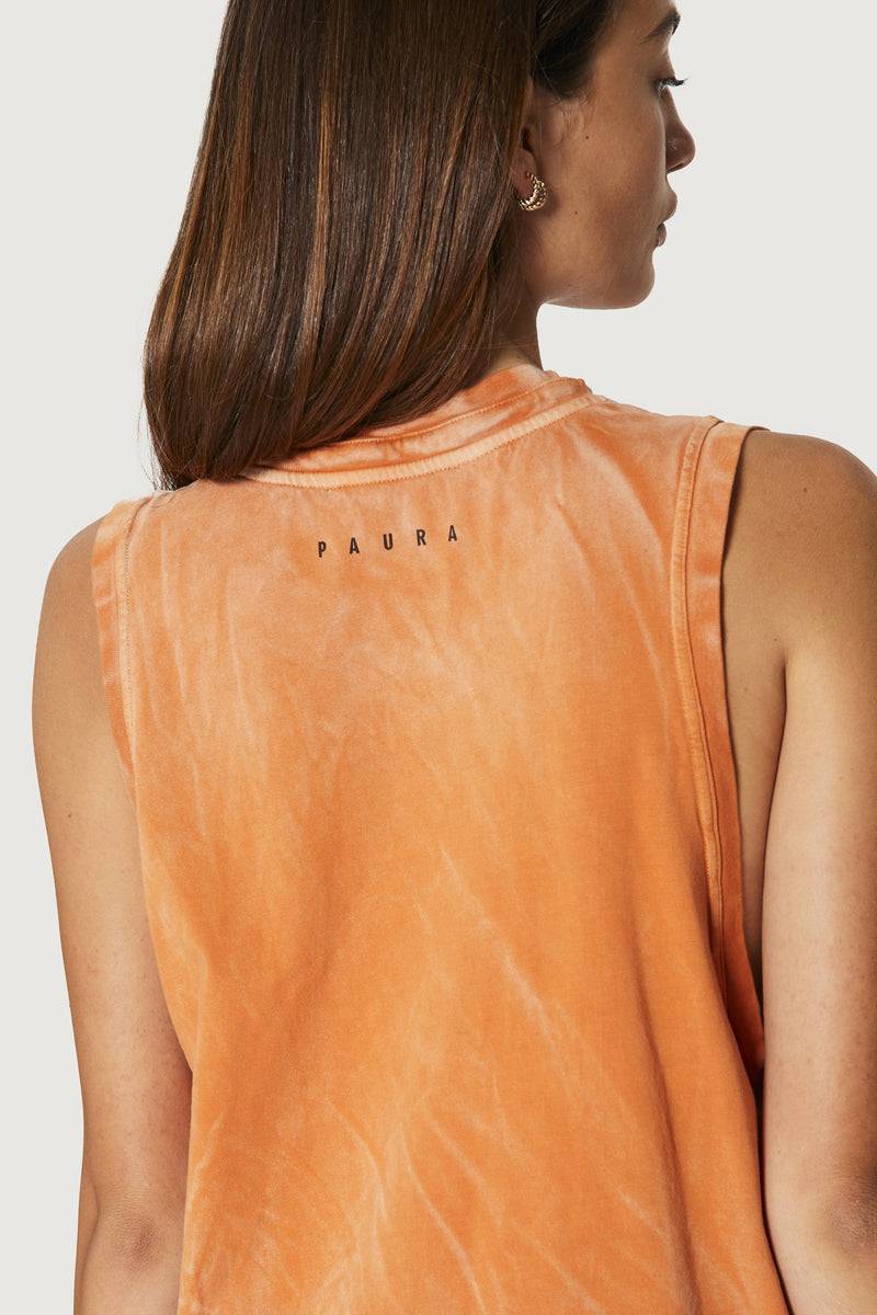 Paura HUGO TANK TOP ORANGE Qualità Garantita