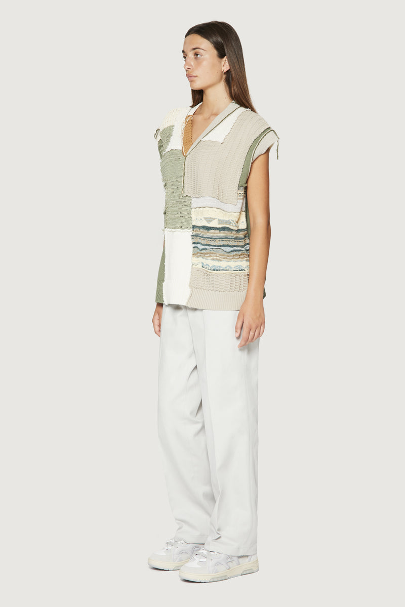 Paura NABIL PATCHWORK VEST MULTICOLOR Saldi