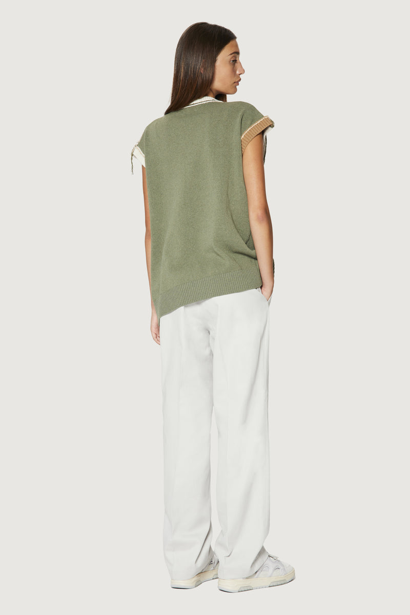Paura NABIL PATCHWORK VEST MULTICOLOR Saldi