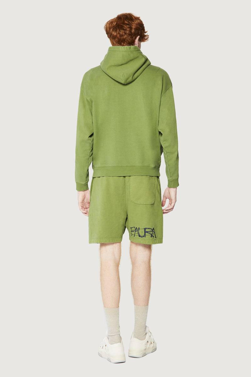 Paura SANTI HOODIE SWEATSHIRT COSMIC LOGO GREEN Qualità