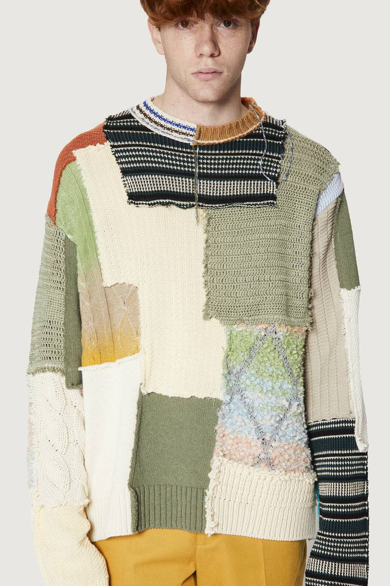 Paura UTOPIA PATCHWORK SWEATER MULTICOLOR Qualità Garantita