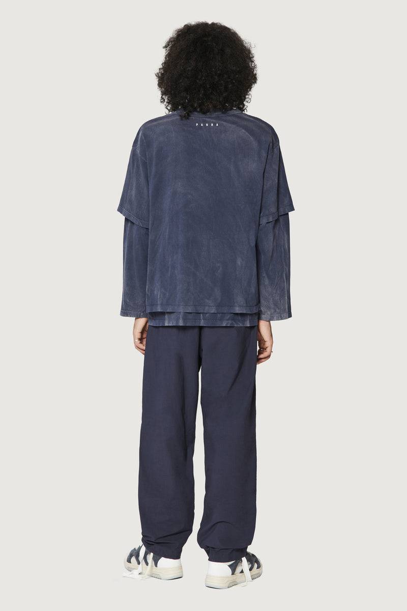 Paura ZENO DOUBLE LAYER LONGSLEEVE DARK BLUE Prezzo Ridotto