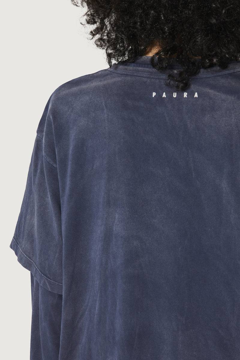 Paura ZENO DOUBLE LAYER LONGSLEEVE DARK BLUE Prezzo Ridotto