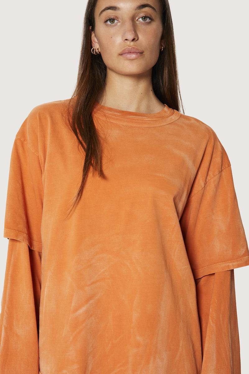 Paura ZENO DOUBLE LAYER LONGSLEEVE ORANGE Sottocosto