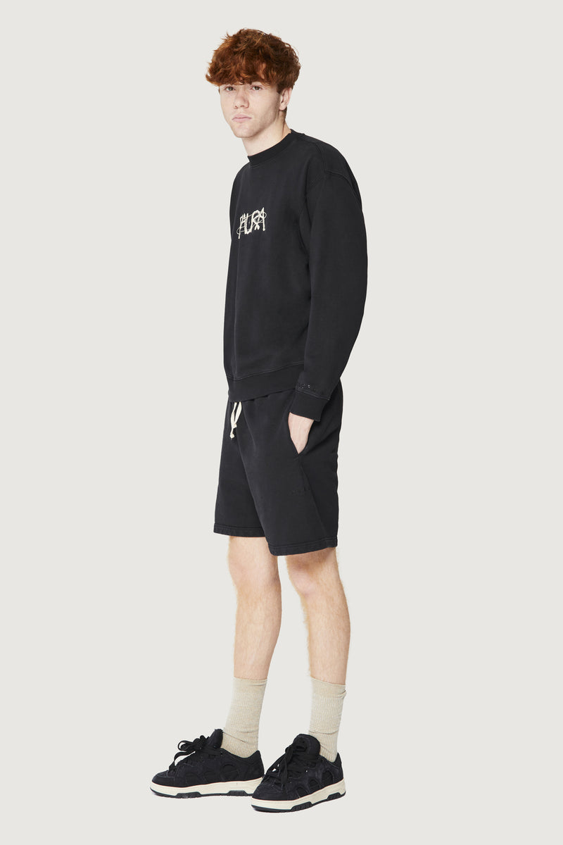Paura SAMUEL CREWNECK SWEATSHIRT COSMIC LOGO BLACK Offerta