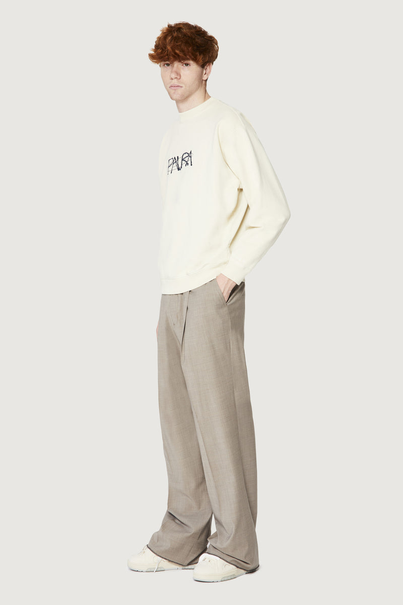 Paura SAMUEL CREWNECK SWEATSHIRT COSMIC LOGO OFF-WHITE Economico