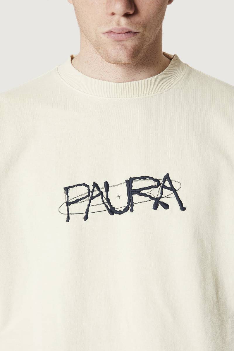 Paura SAMUEL CREWNECK SWEATSHIRT COSMIC LOGO OFF-WHITE Economico