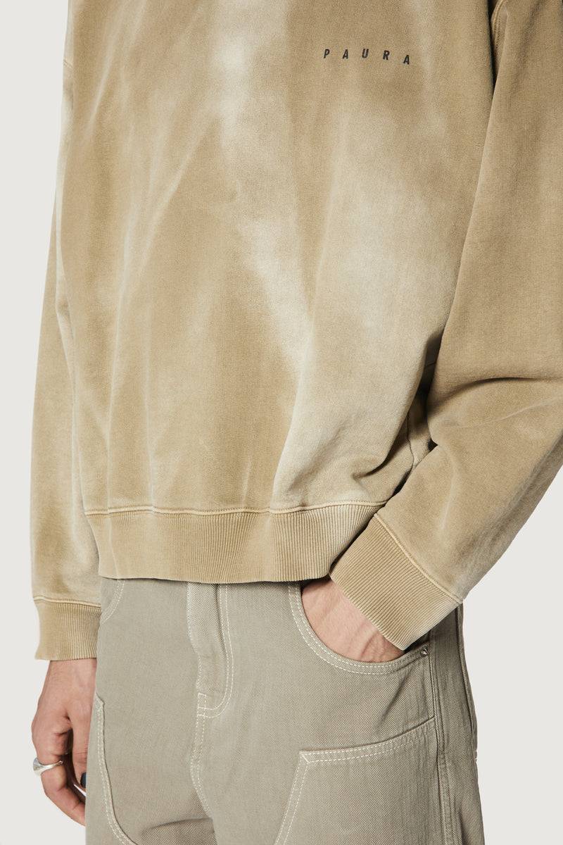 Paura SAMUEL CREWNECK SWEATSHIRT MUD Outlet