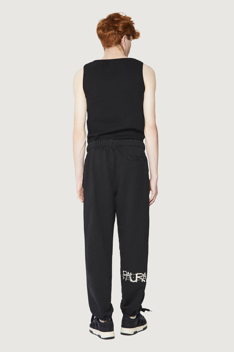 Paura RASHA SWEATPANTS COSMIC LOGO BLACK Qualità