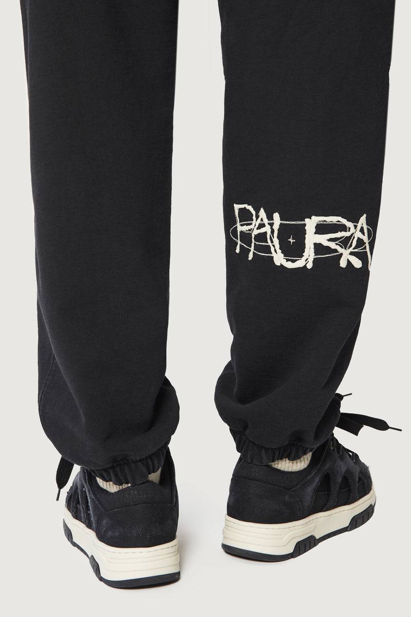 Paura RASHA SWEATPANTS COSMIC LOGO BLACK Qualità