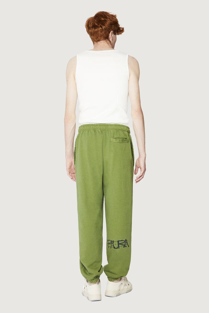 Paura RASHA SWEATPANTS COSMIC LOGO GREEN Vendita