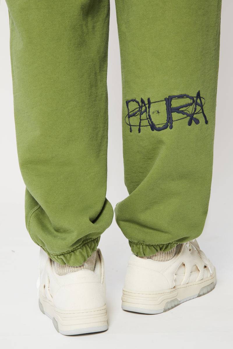 Paura RASHA SWEATPANTS COSMIC LOGO GREEN Vendita