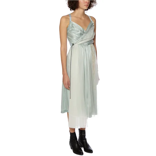 QUETSCHE_ ABITO LUNGO IN SETA E ORGANZA Offerta Pasqua
