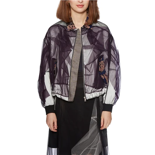 QUETSCHE_ BOMBER IN SATIN E TULLE Offerte esclusive