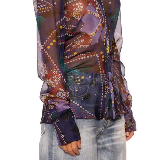 DSQUARED CAMICIA IN CHIFFON CON STAMPA FLOREALE In Vendita
