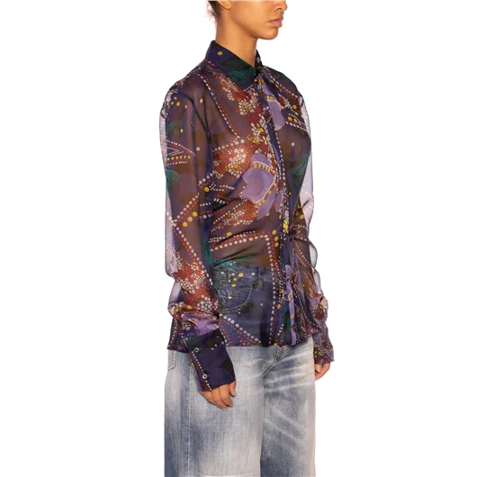DSQUARED CAMICIA IN CHIFFON CON STAMPA FLOREALE In Vendita