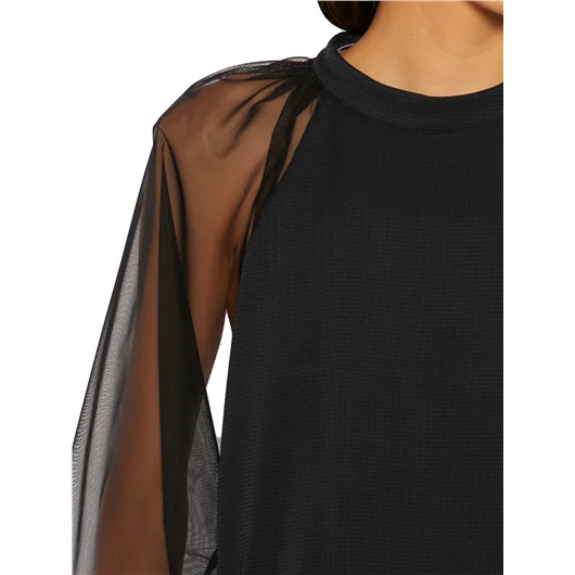 NOSTRASANTISSIMA CAMICIA RAGLAN IN SETA E TULLE Promozione temporanea