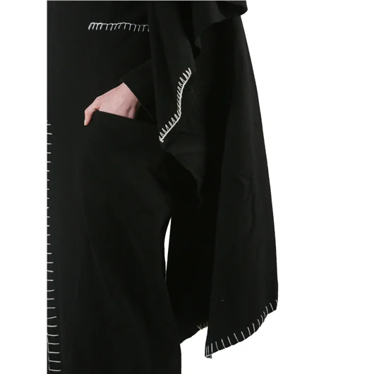 YOHJI YAMAMOTO CAPPOTTO LUNGO IN LANA CON IMPUNTURE Prezzo Ridotto