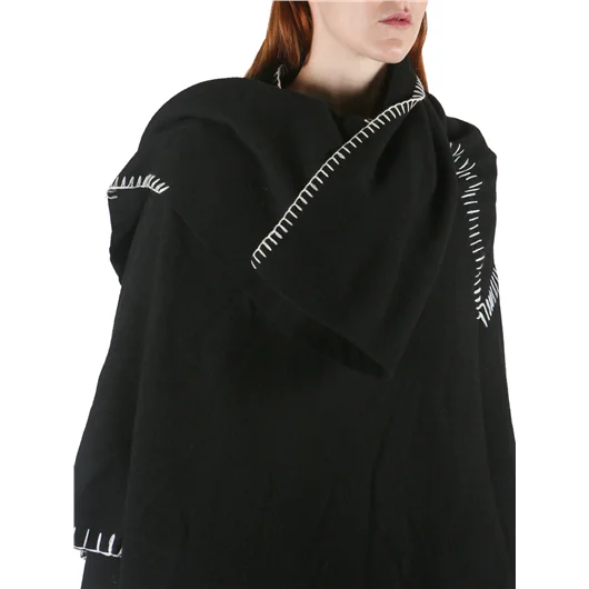 YOHJI YAMAMOTO CAPPOTTO LUNGO IN LANA CON IMPUNTURE Prezzo Ridotto
