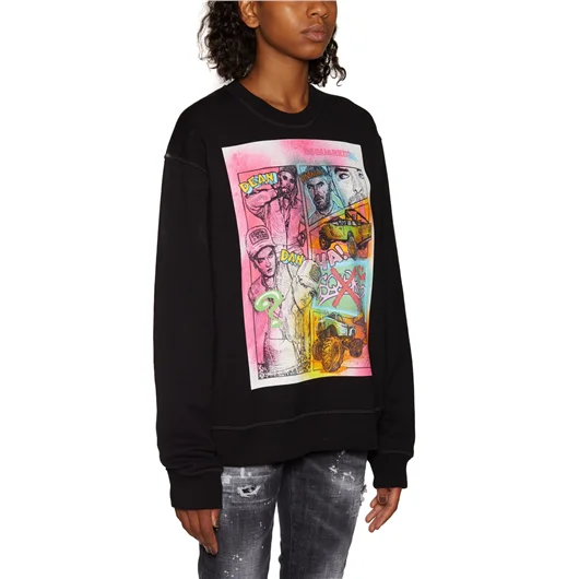 DSQUARED FELPA IN COTONE CON STAMPA Nuova