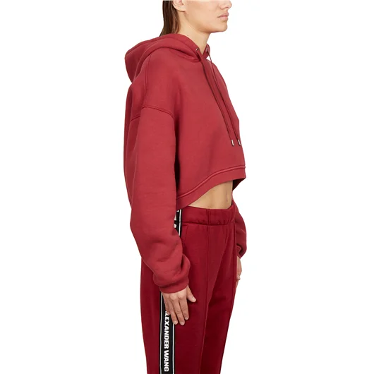 ALEXANDER WANG FELPA IN COTONE CORTA CON CAPPUCCIO Moda