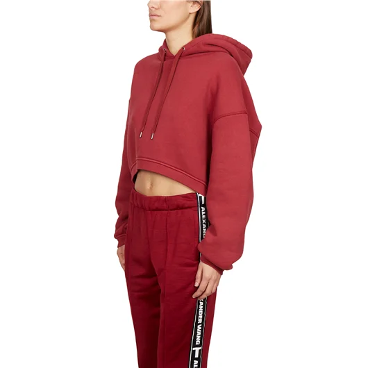 ALEXANDER WANG FELPA IN COTONE CORTA CON CAPPUCCIO Moda