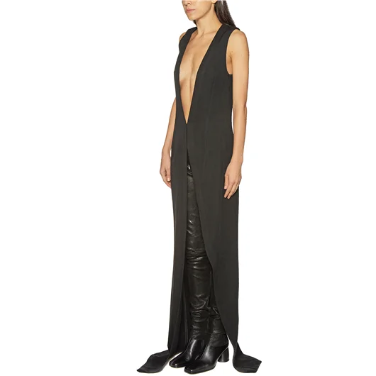 ANN DEMEULEMEESTER GILET LUNGO IN LANA Sconto