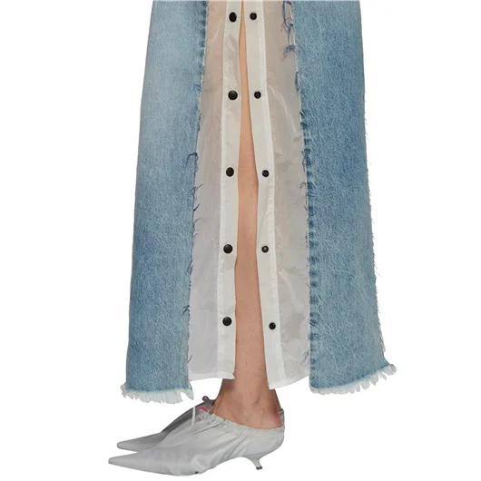 BEN TAVERNITI UNRAVEL GONNA LUNGA IN DENIM E NYLON Negozio