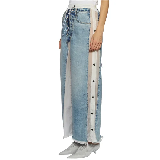 BEN TAVERNITI UNRAVEL GONNA LUNGA IN DENIM E NYLON Negozio