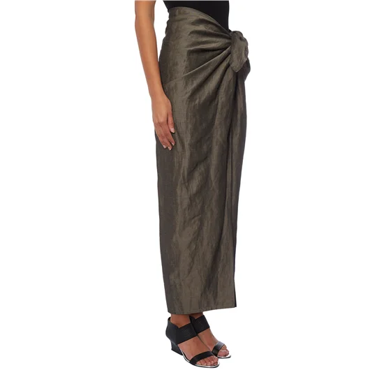 DIVKA GONNA LUNGA IN LINO E COTONE CON ZIP Moda
