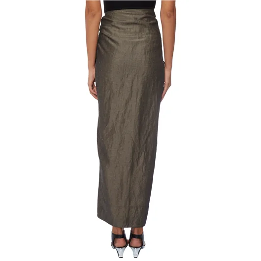 DIVKA GONNA LUNGA IN LINO E COTONE CON ZIP Moda