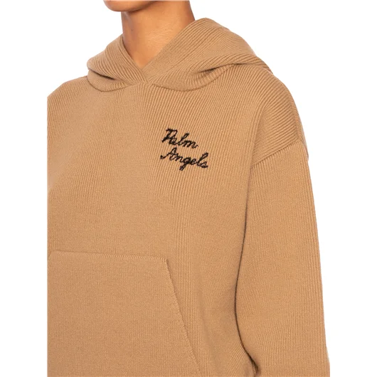 PALM ANGELS MAGLIA IN LANA CON CAPPUCCIO Economico