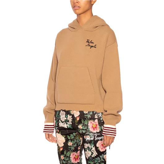 PALM ANGELS MAGLIA IN LANA CON CAPPUCCIO Economico