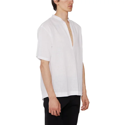 DANIELE ALESSANDRINI CAMICIA IN LINO E COTONE Vendite Flash